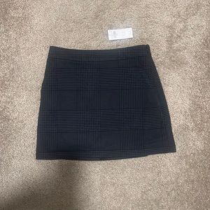 Dark grey plaid menswear skort